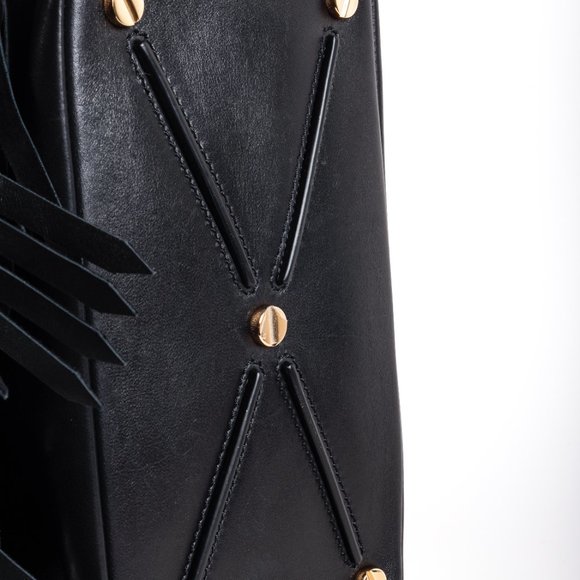 Valentino Black Demilune Rockstud Flap Satchel - Picture 5 of 16